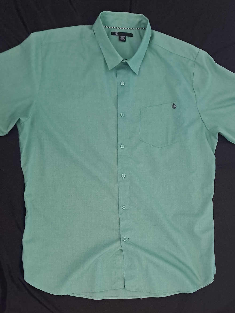 Volcom Men's Short-Sleeve Button-Down Shirt in Teal